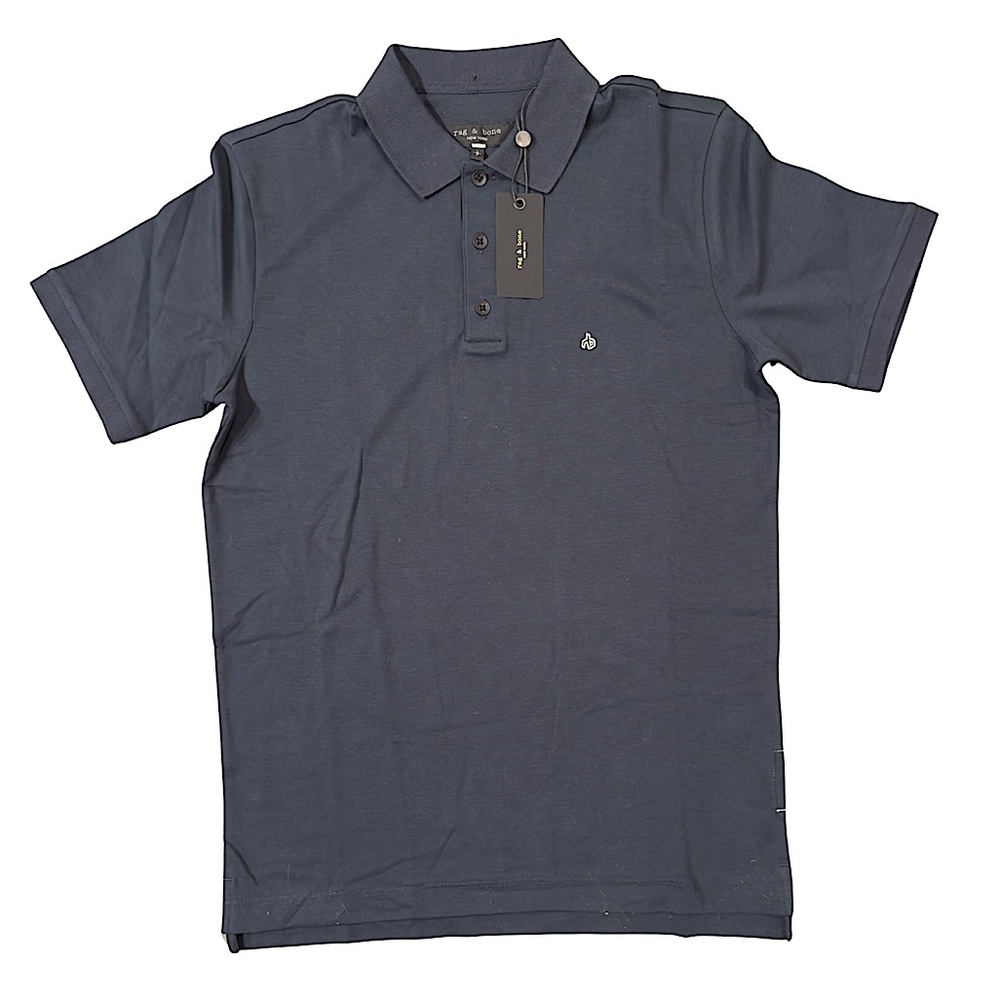 Rag & Bone Interlock Slim Fit Performance Polo in Salute Navy